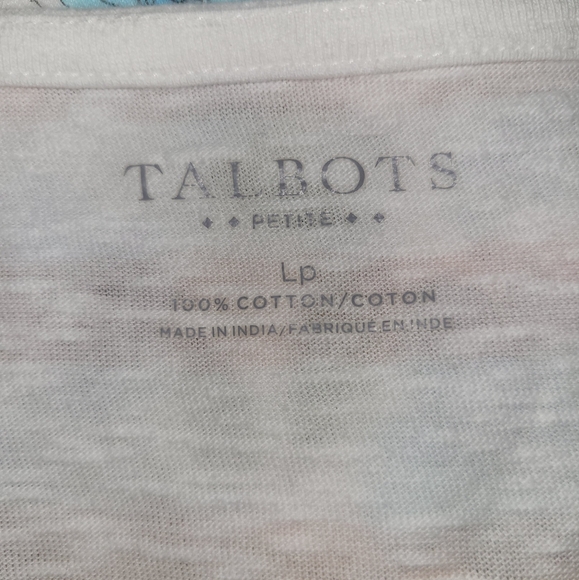 Talbots Cotton Striped 3/4 Sleeve  Petite Large Top - Picture 4 of 5